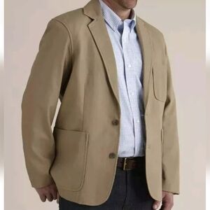 Duluth Chore Sports Coat Blazer Jacket Men L Fire Hose Canvas Cargo Pocket Brown